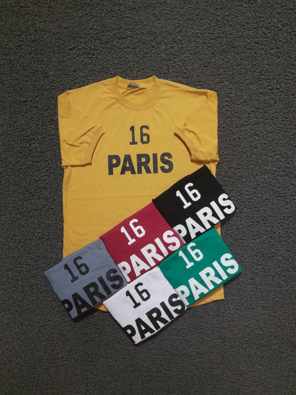 تیشرت سایز L,XL,2XL جنس پنبه سوپر طرح 16 PARIS دارای رنگ بندی