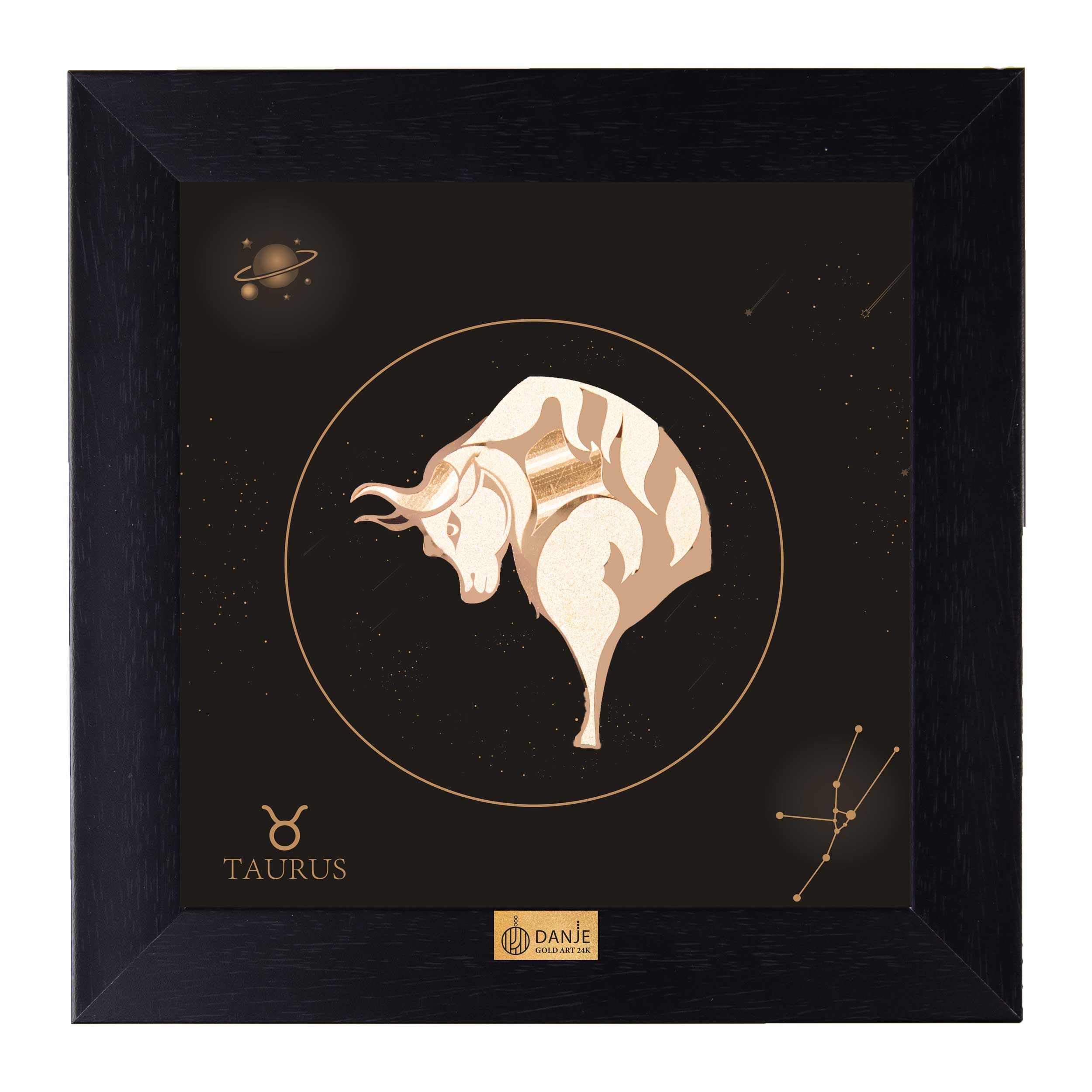 24 carat gold leaf board with PVC frame, symbol design of May, Danjeh brand