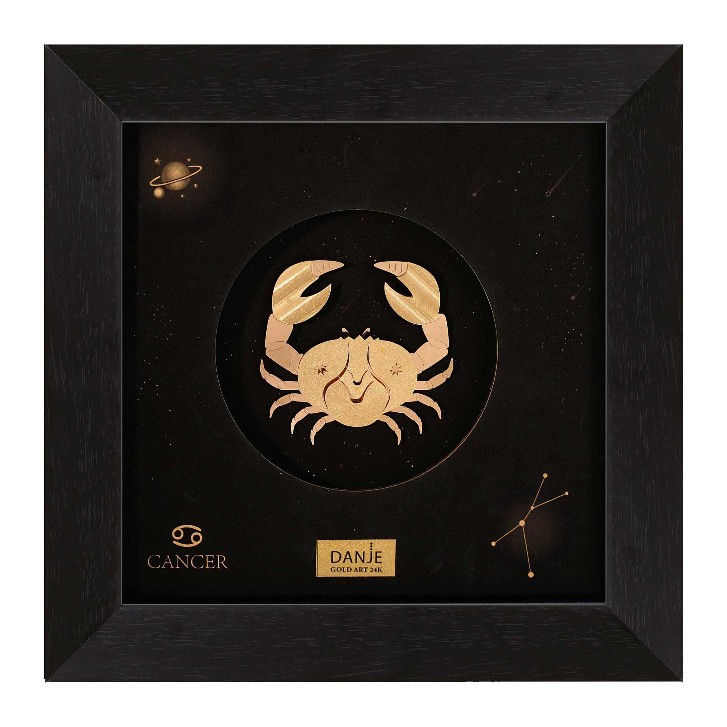 24 carat gold leaf board with PVC frame, symbol design of July, Danjeh brand