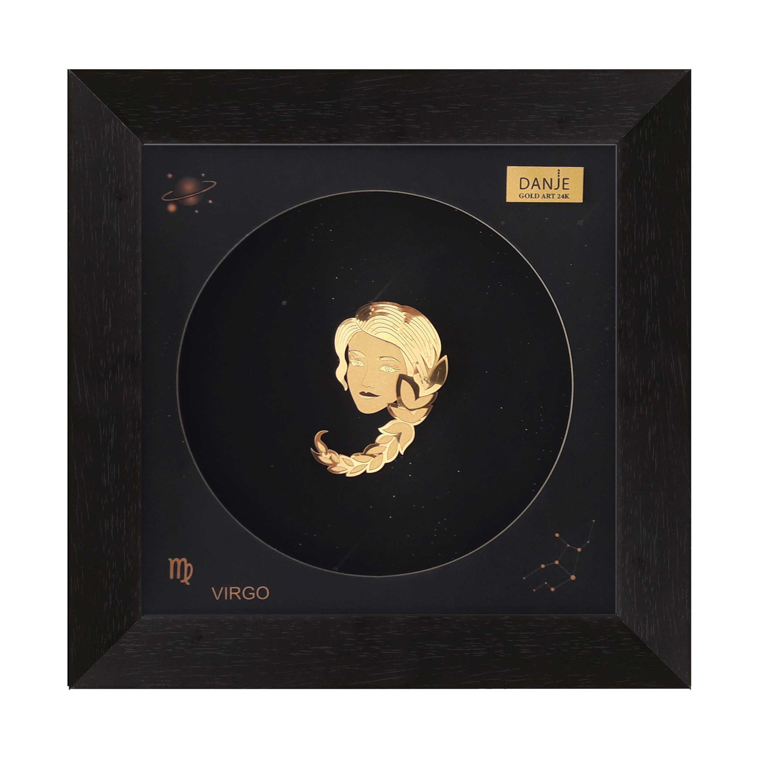تابلو ورق طلا 24 عیار با قاب PVC طرح سمبل ماه شهریور برند دانژه