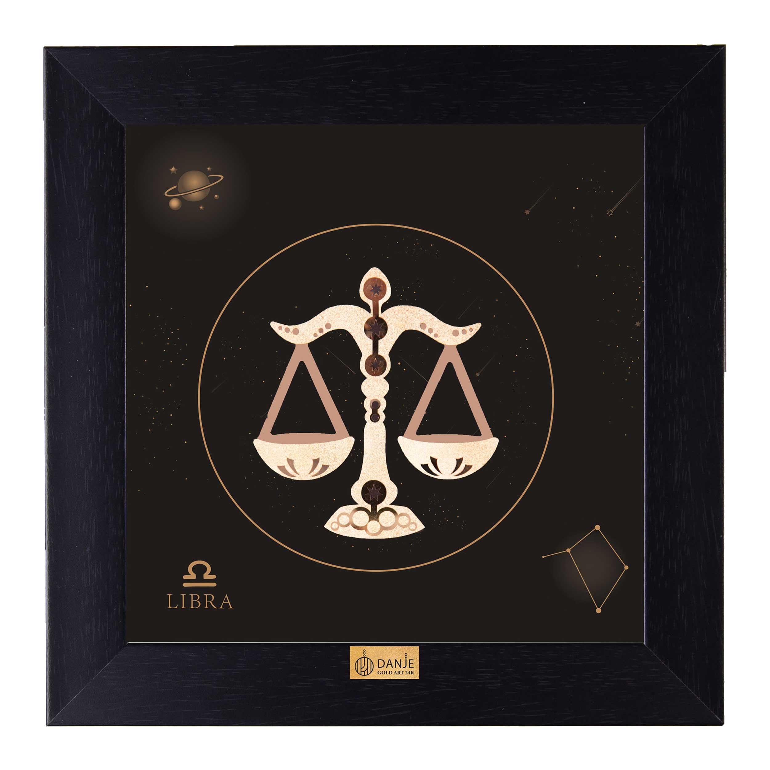 تابلو ورق طلا 24 عیار با قاب PVC طرح سمبل ماه مهر برند دانژه