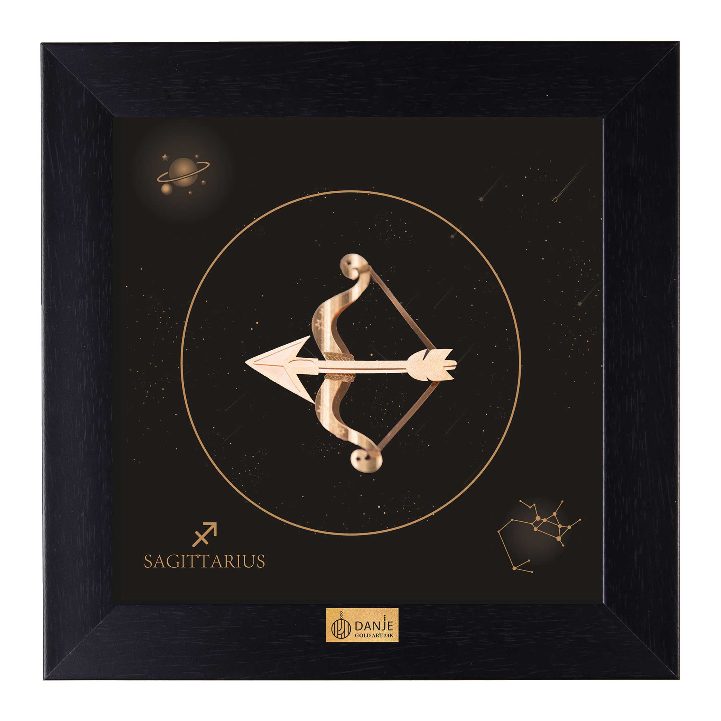 تابلو ورق طلا 24 عیار با قاب PVC طرح سمبل ماه آذر برند دانژه
