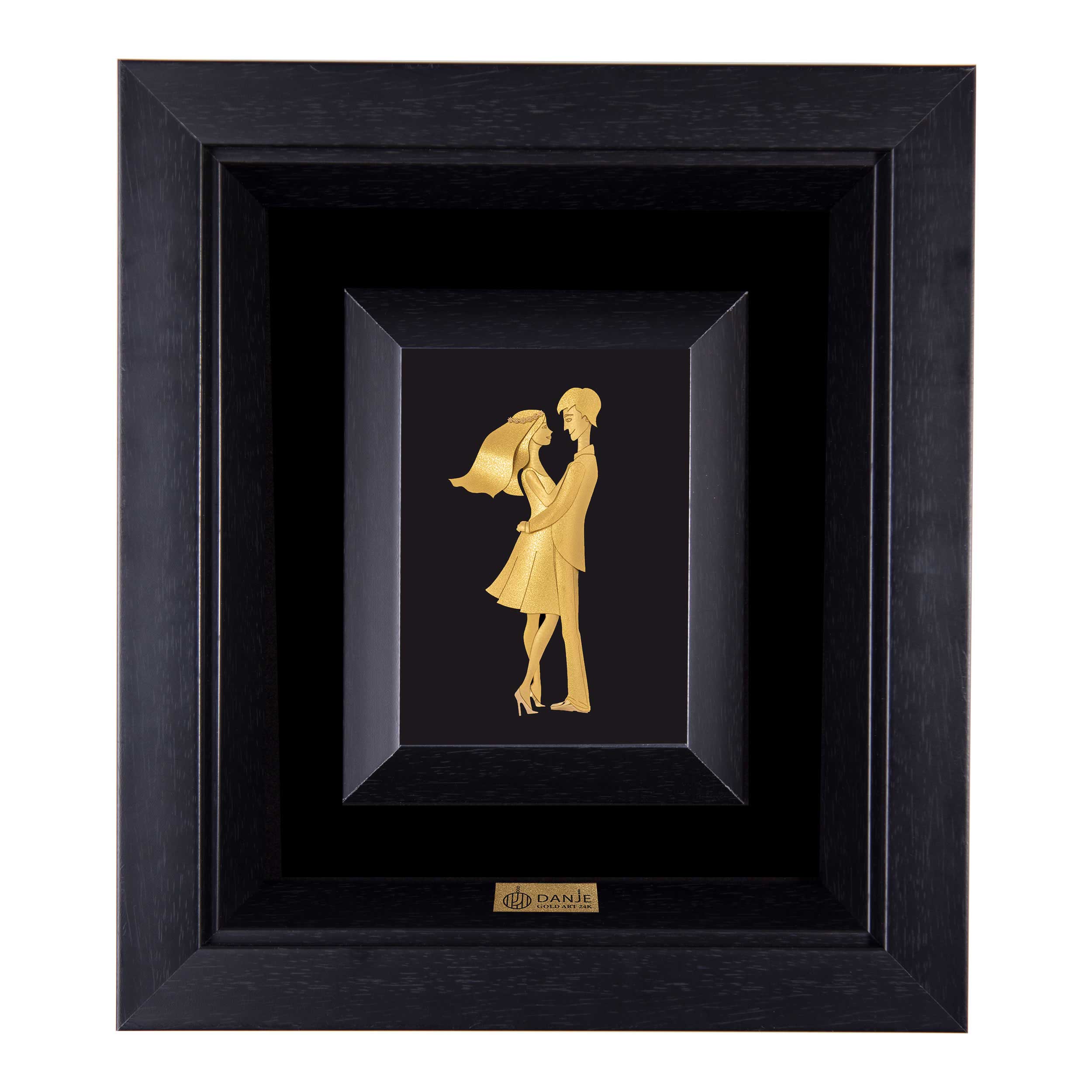 24 carat gold leaf panel with PVC frame, girl and boy design, Danjeh brand