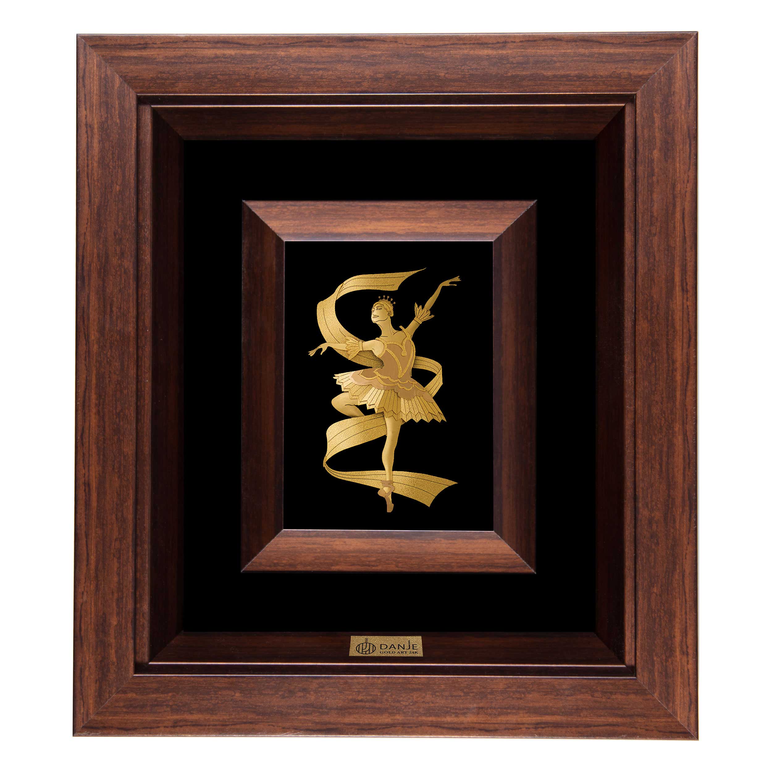 تابلو ورق طلا 24 عیار با قاب PVC طرح رقصنده باله برند دانژه