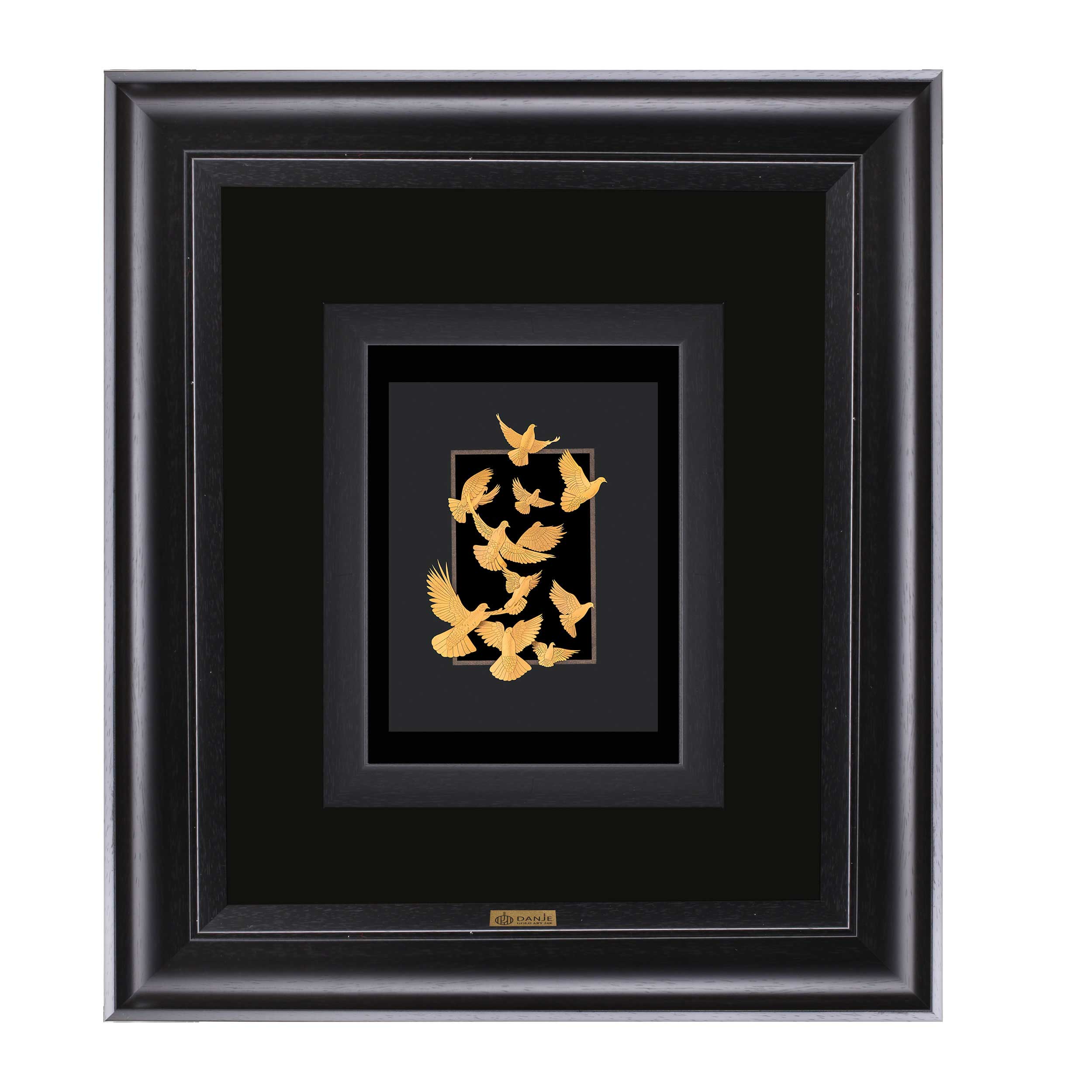 24 carat gold leaf painting with PVC frame of Danjeh brand migratory birds design
