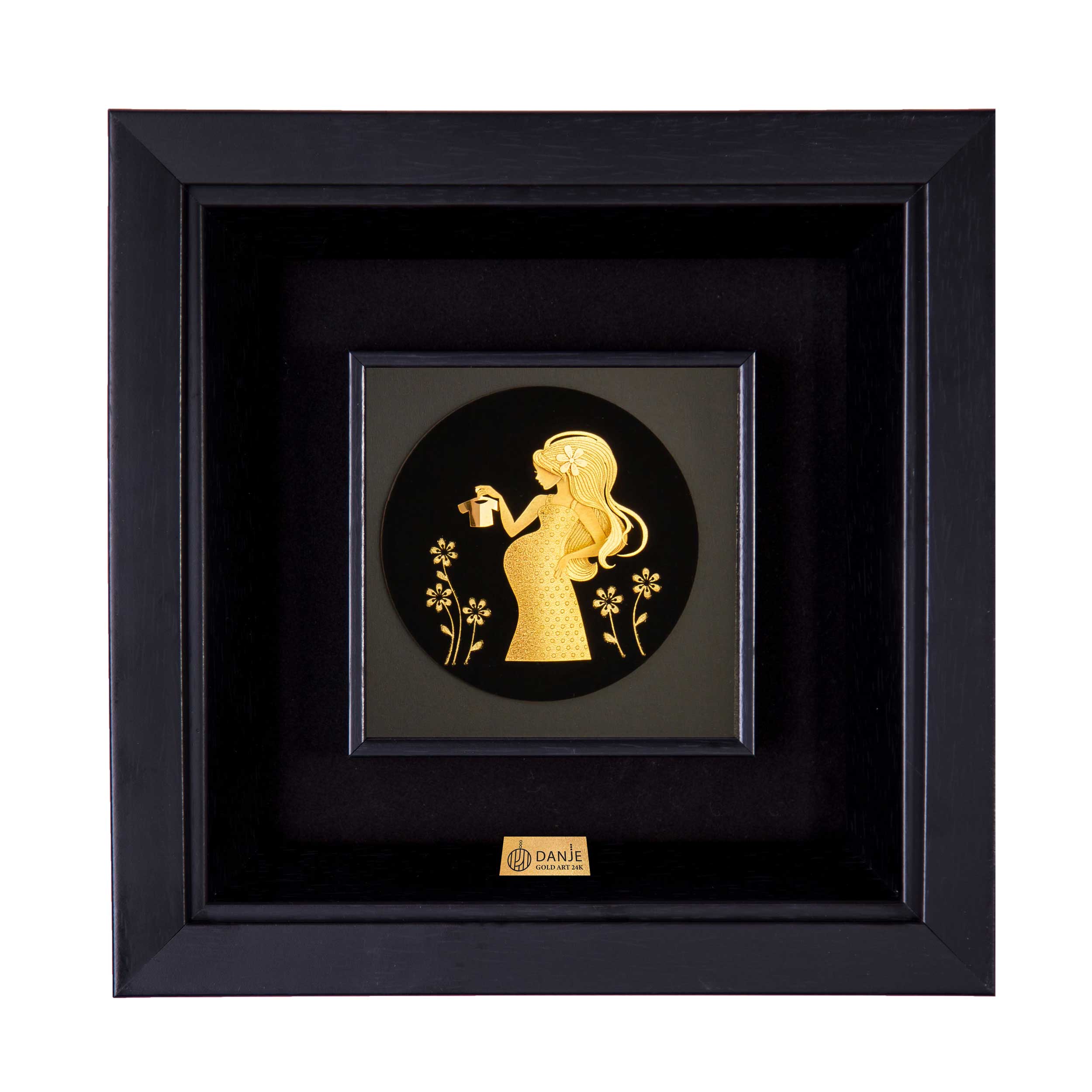 24 carat gold leaf board with PVC frame, Danjeh brand mother stamp design