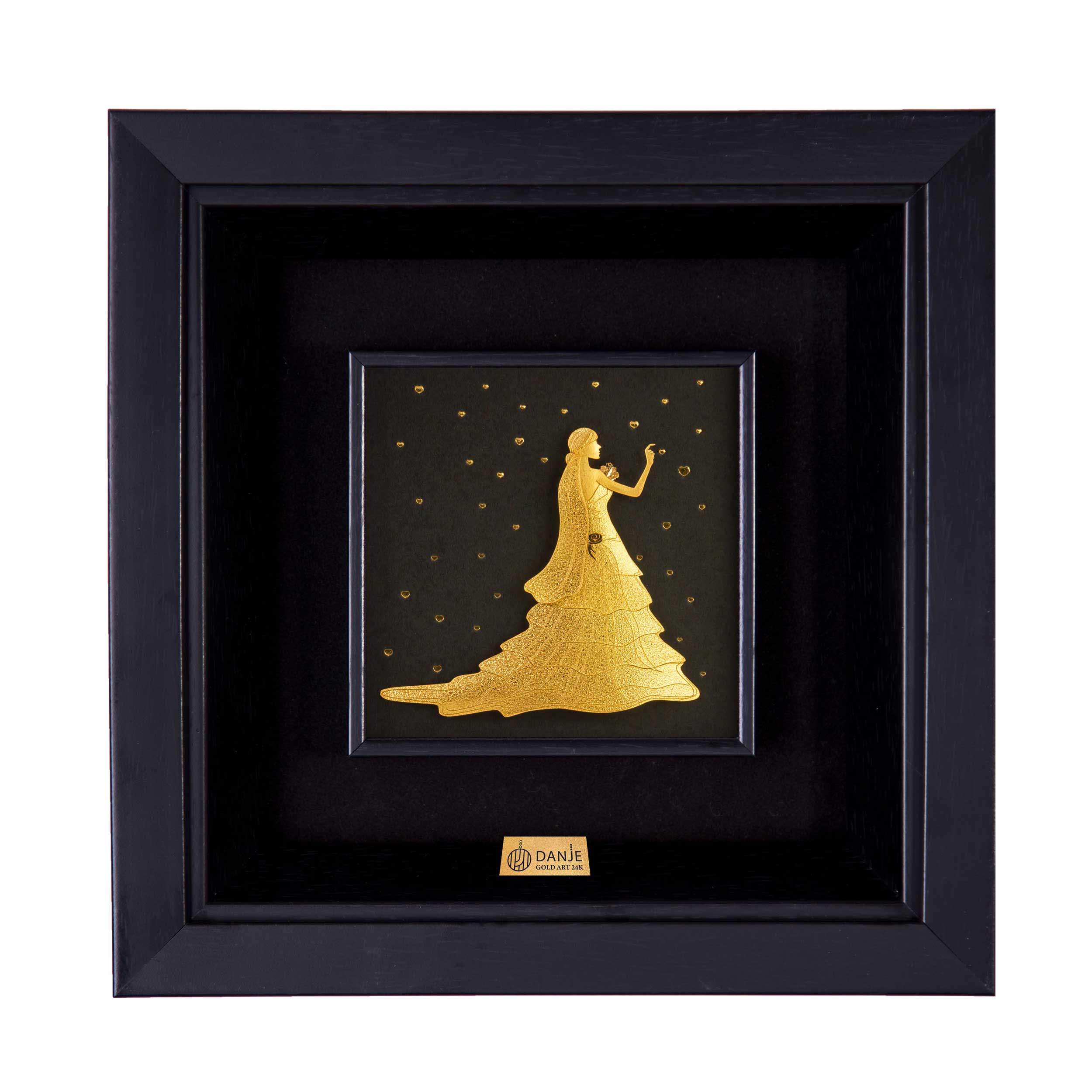 24 carat gold leaf board with PVC frame, star design
