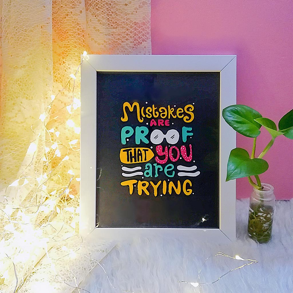Decorative frame with motivational writing