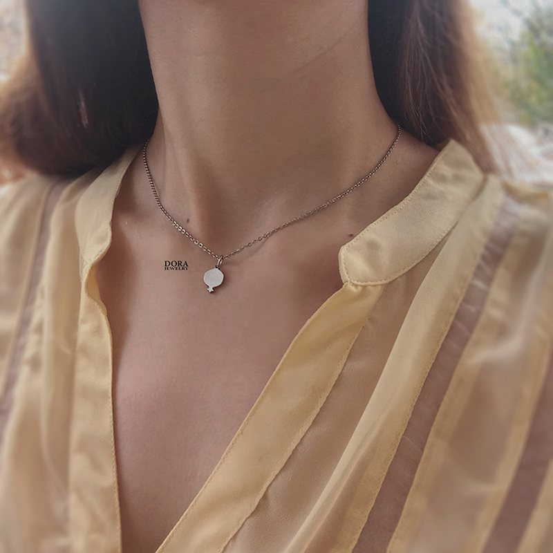 Minimalist pomegranate necklace suitable for Yalda