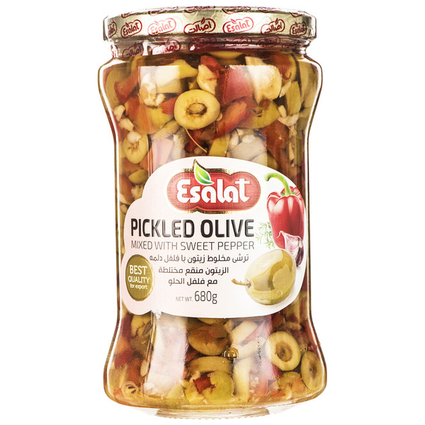 Pickles mixed with olives and sweet peppers in the amount of 680 grams