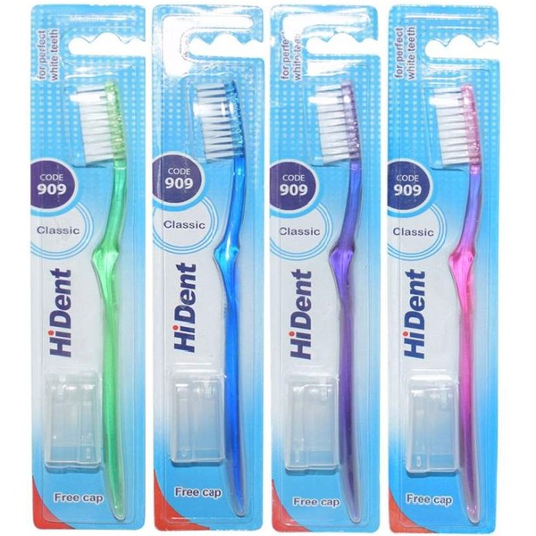 Dent 909 toothbrushes with medium brush, 4-digit set