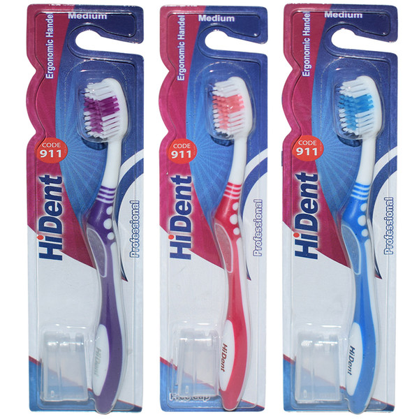 Dent 911 toothbrushes with medium brush, 3-piece package