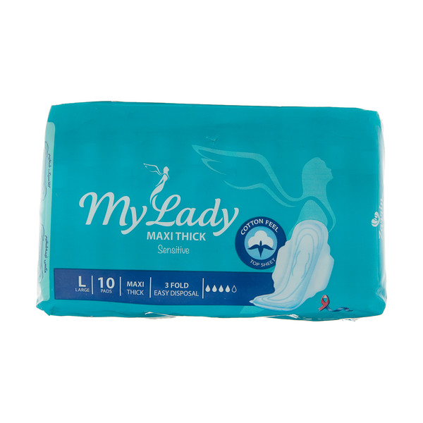 My Lady Maxi wing sanitary napkin, large size, package of 10 pieces