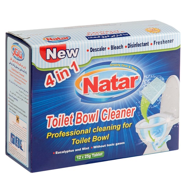 Natar toilet scaling tablet, 4-function model, pack of 12 pieces