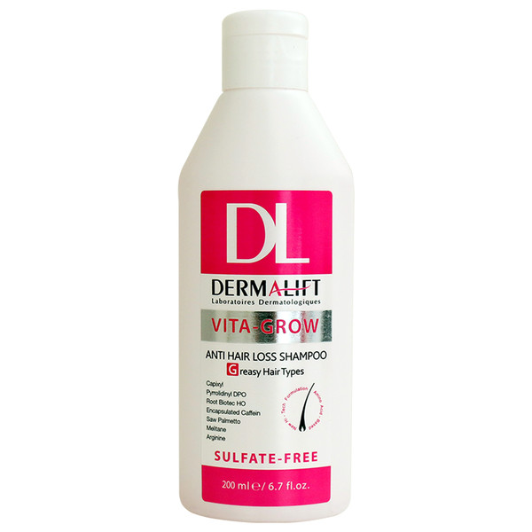 Anti-loss shampoo and strengthening oily hair in Dermalift Vita-Grow model, volume 200 ml