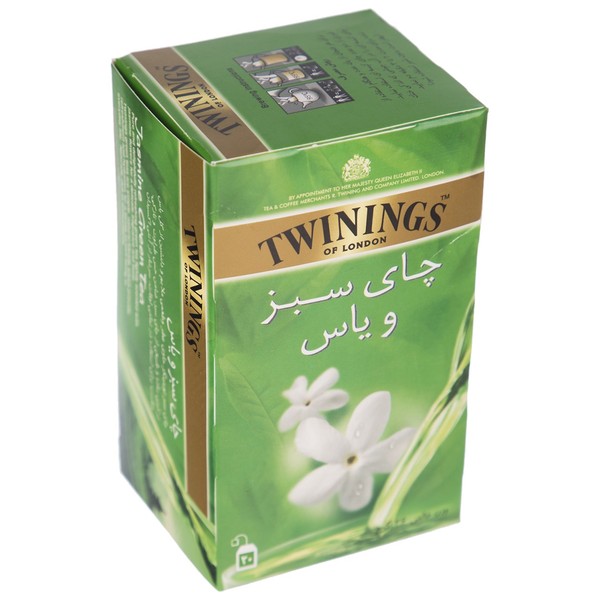 Twinings green tea bag with jasmine flavor, 20 pieces