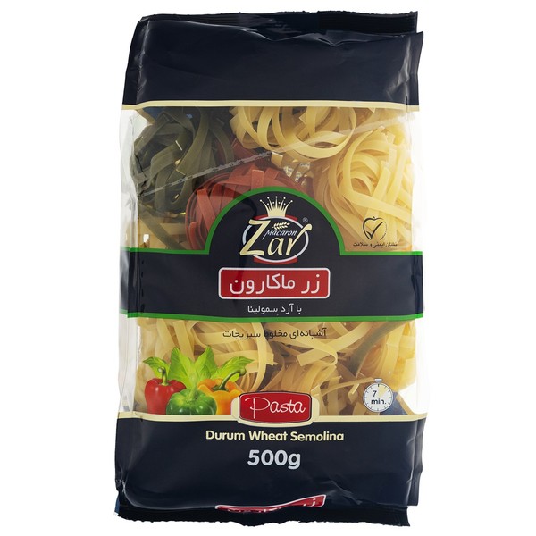 Nest pasta with a taste of green macaroni vegetables, amount of 500 grams