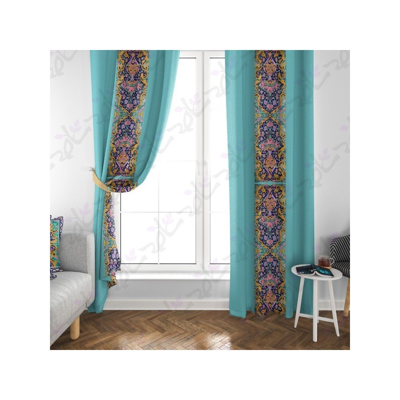 Turquoise velvet curtains