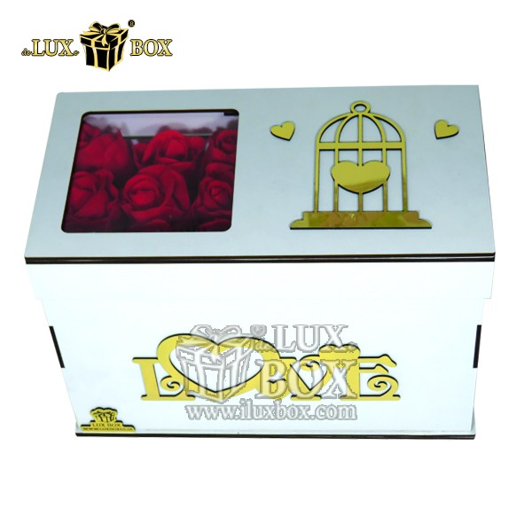 جعبه گل هدیه کادو چوبی لوکس باکس کد LB 222 