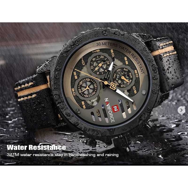 Men's watch Naviforce leather strap model 9110