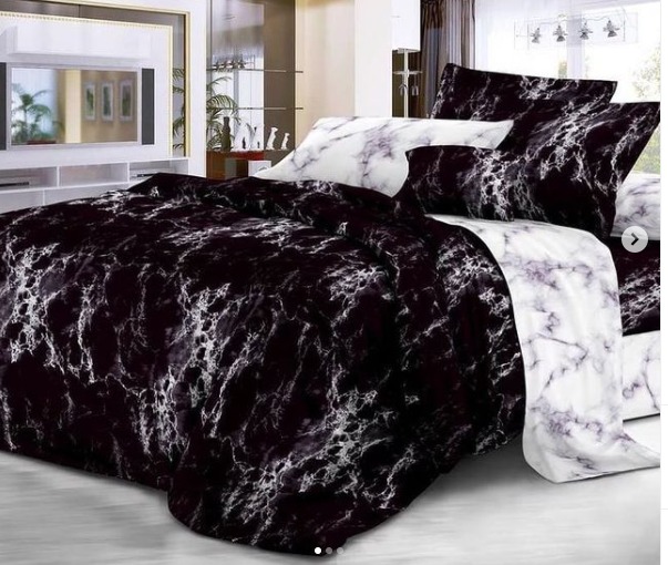 4-piece single linen bedspread, model 2
