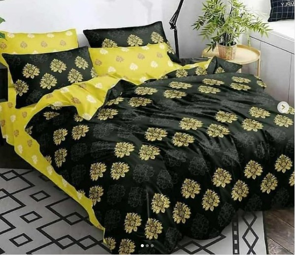 4-piece single linen bedspread, model 4