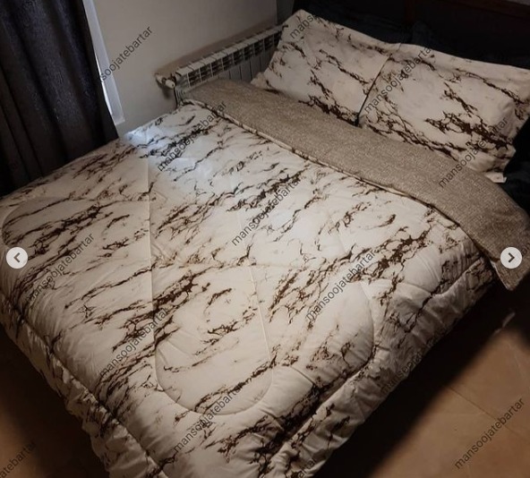 4-piece single linen bedspread, model 24