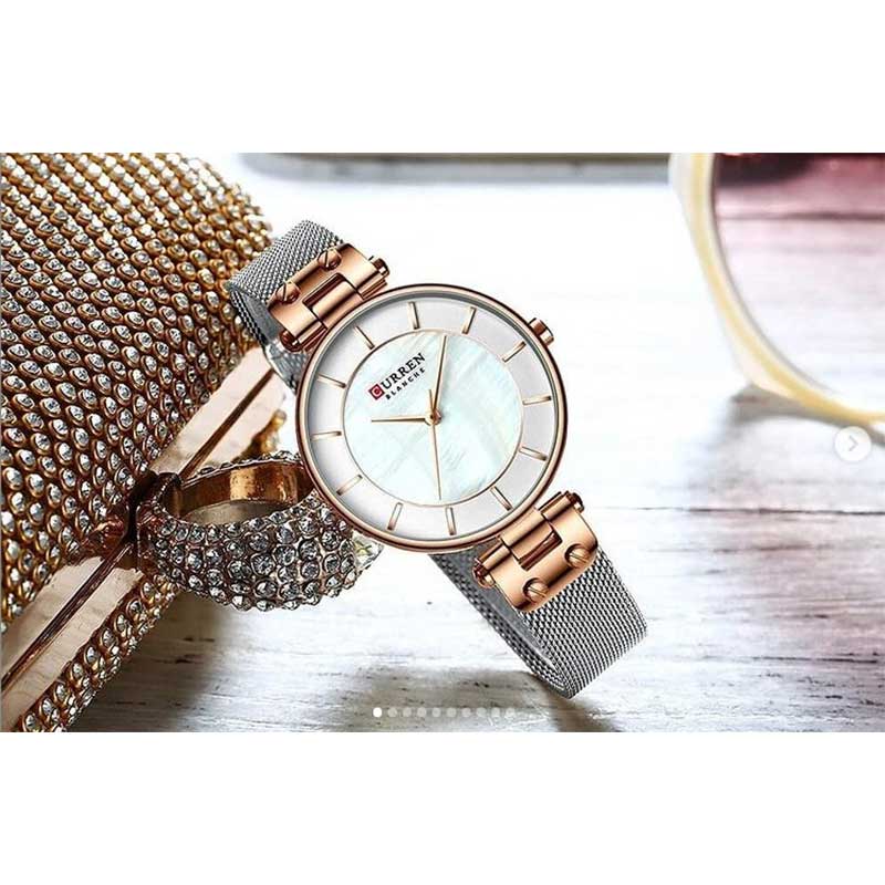 CURREN women's watch wicker strap model 9056