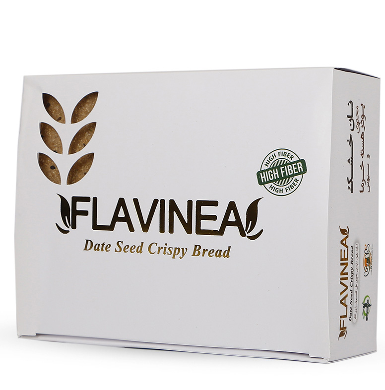 Flavina dry bread contains date kernel powder