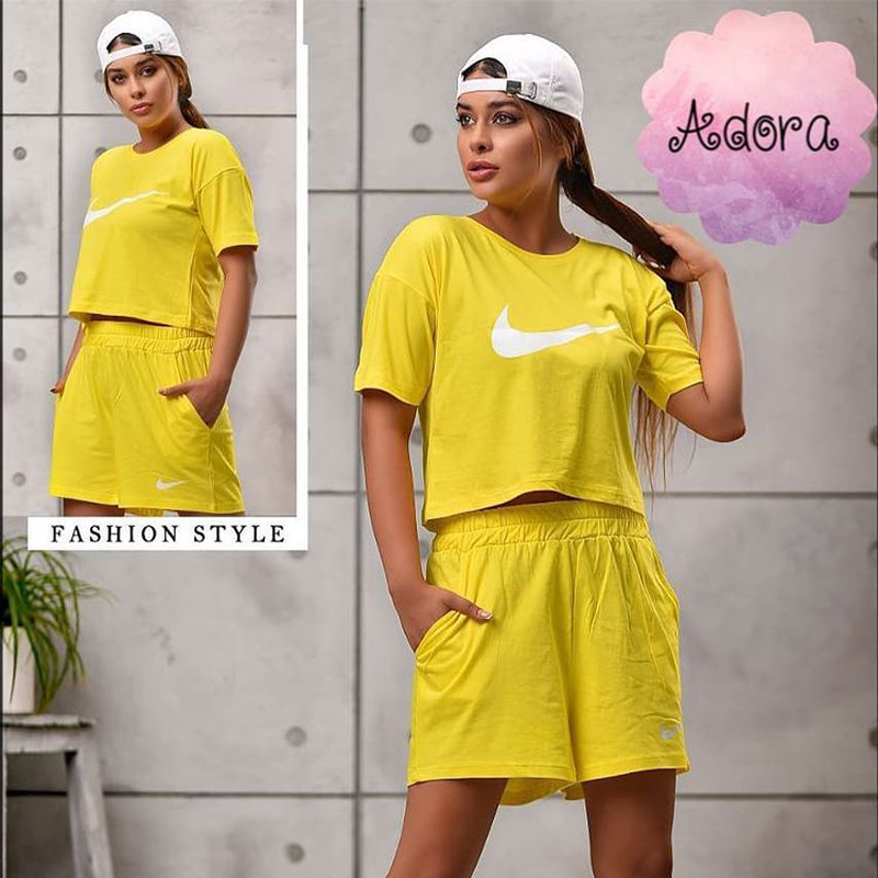 Nike model crop and short ,High quality cotton-yarn fabric, size 36 to 46 ,in six attractive colors