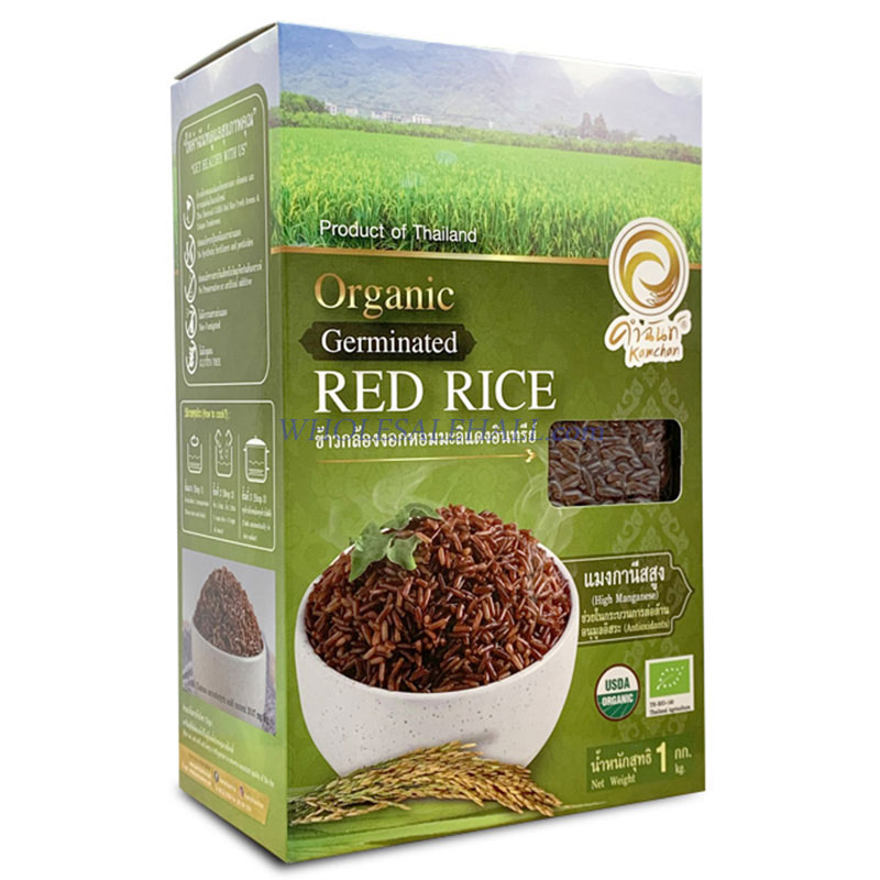 Natural Sugar Free Long Grain Organic Germinated Red Rice From Thailand Manufacturer