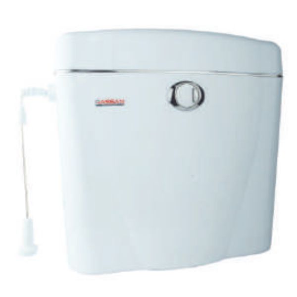   Toilet Flush Tank (Traditional/External Flushing System)<br/>Model : Solina<br/>Brand : Rasan