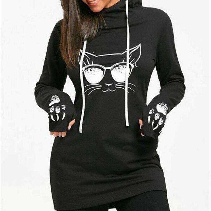 Fluffy Dors hoodie Cat design