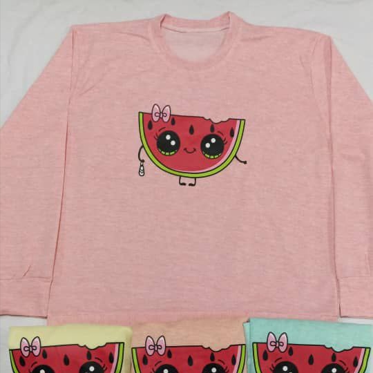 Women's watermelon blouse with melange bow tie in 6 colors and up to size 44