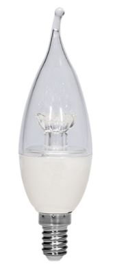 لامپ ال‌ای‌دی شمعی اشکی لنز ستاره‌ای شفاف 6 وات