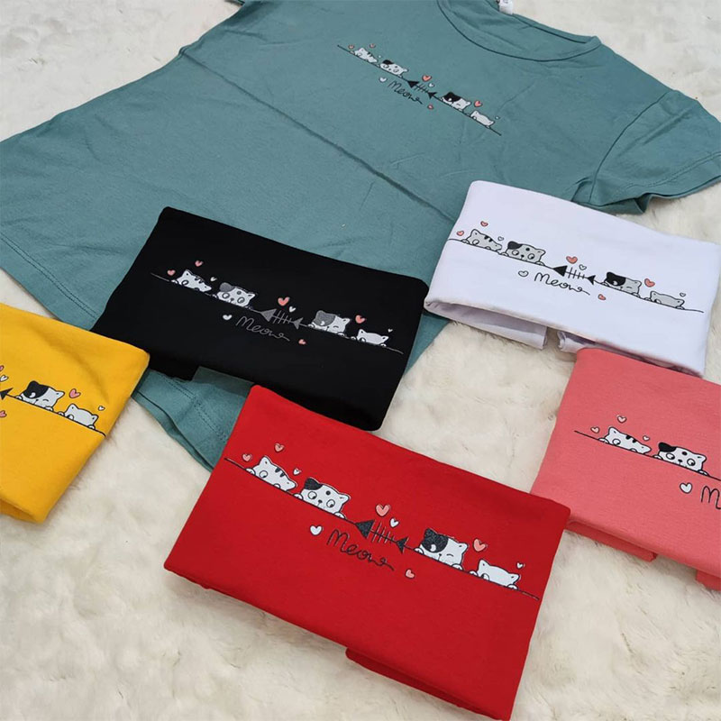 Cotton T-shirt in six colors, size up to 44