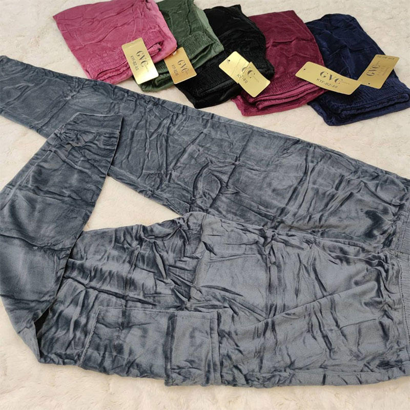 Imported velvet pants with pockets in twelve colors and large size suitable for 36 to 44