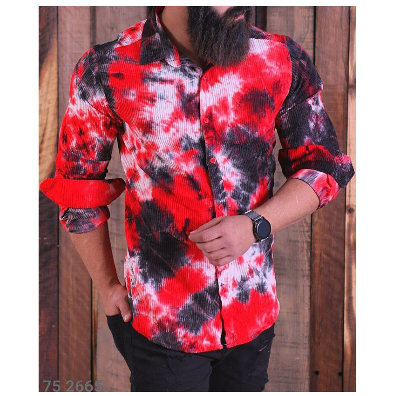 Watercolor shirt Made of velvet match fabric In 5 colors 5 sizes
