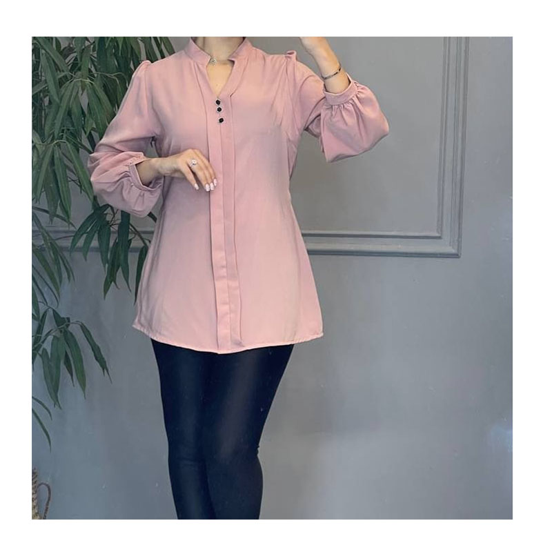 Three-button tunic made of Eliza crepe fabric in 7 colors and two sizes