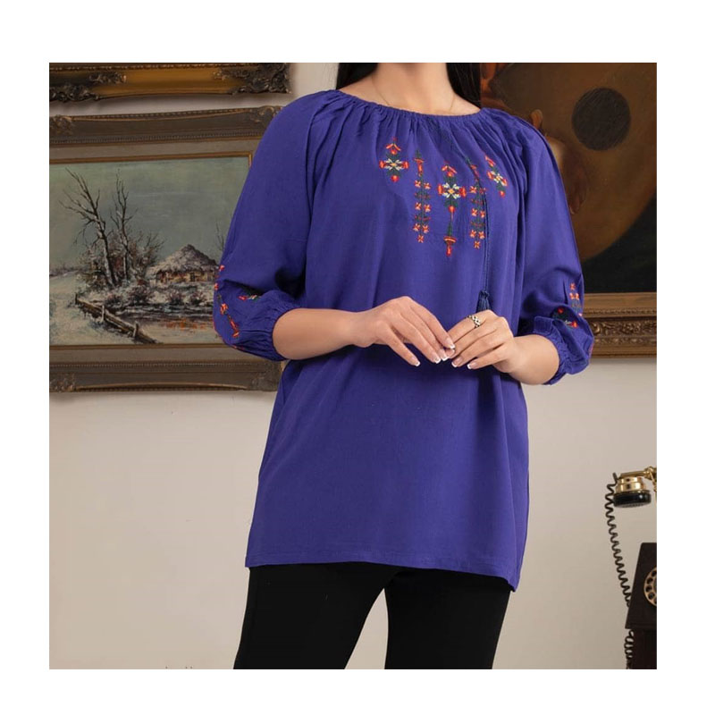 Embroidered cotton blouse in 10 colors and free size suitable from 38 to 46