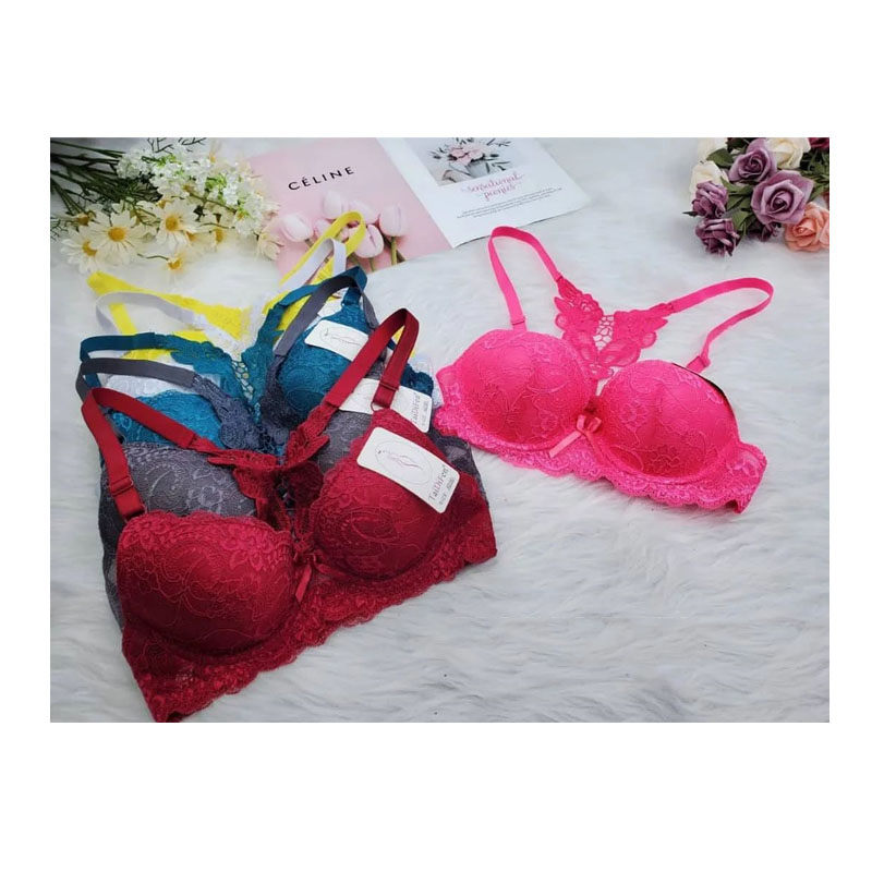 Spring sponge bra with color scheme in four sizes