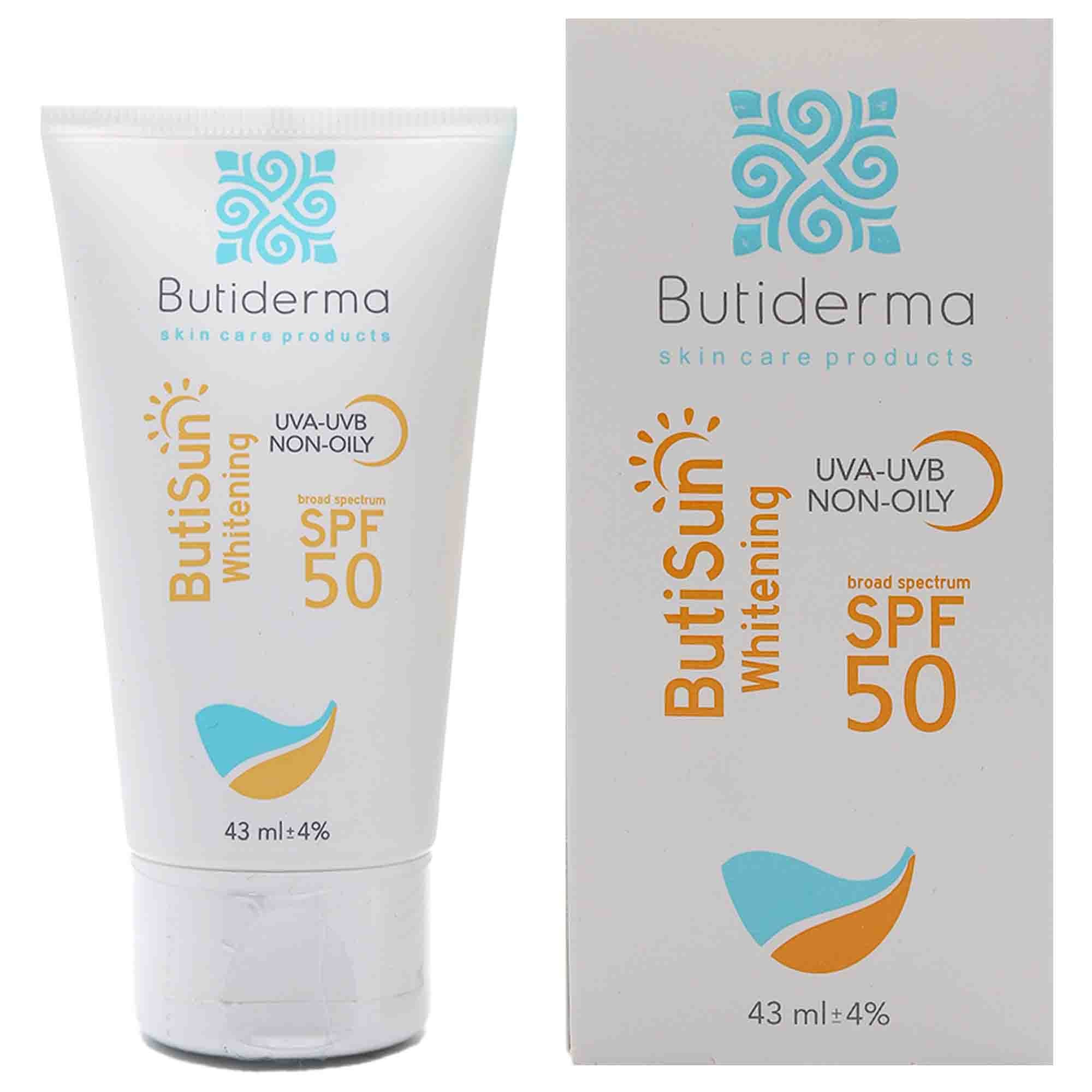 خرید عمده کرم ضد آفتاب حاوی عوامل روشن کننده بیوتی درما 40 میل - Butiderma