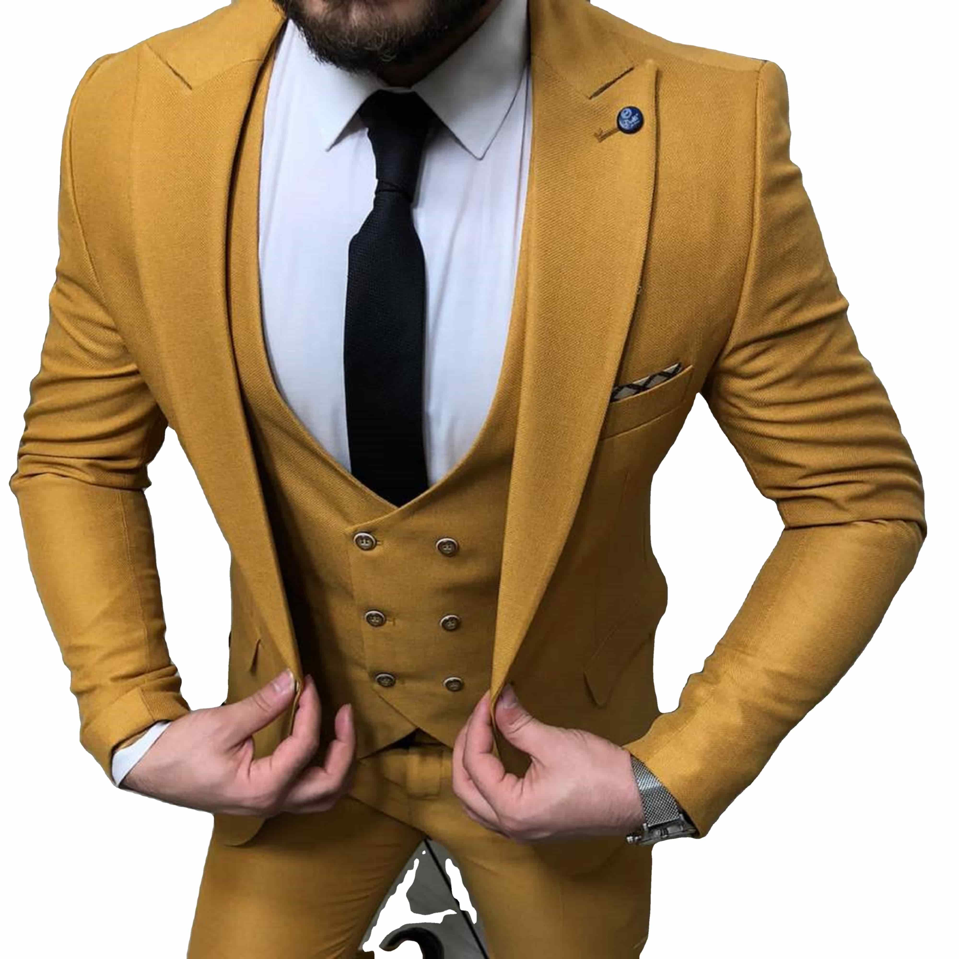 لباس مجلسی مردانه تجاری زرد رنگ 