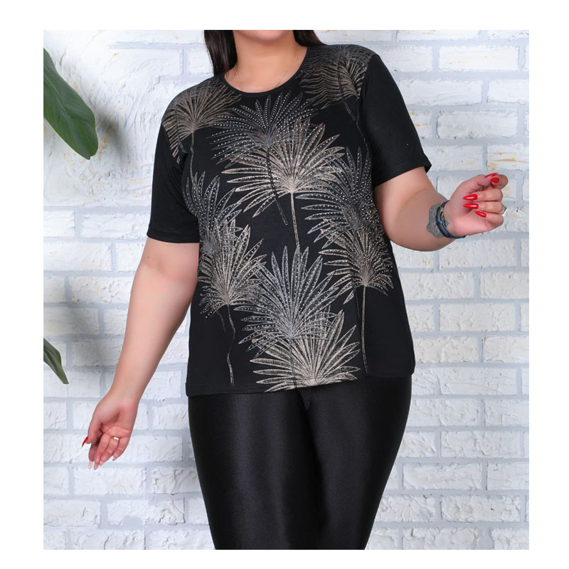 T -shirt and average black of the large viscose size 50 to 56