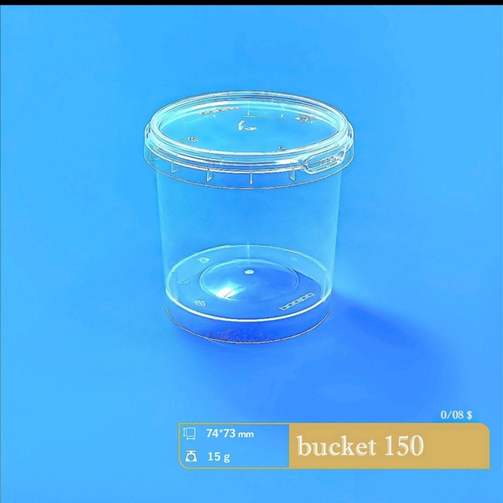 Transparent bucket of 150 cc PO