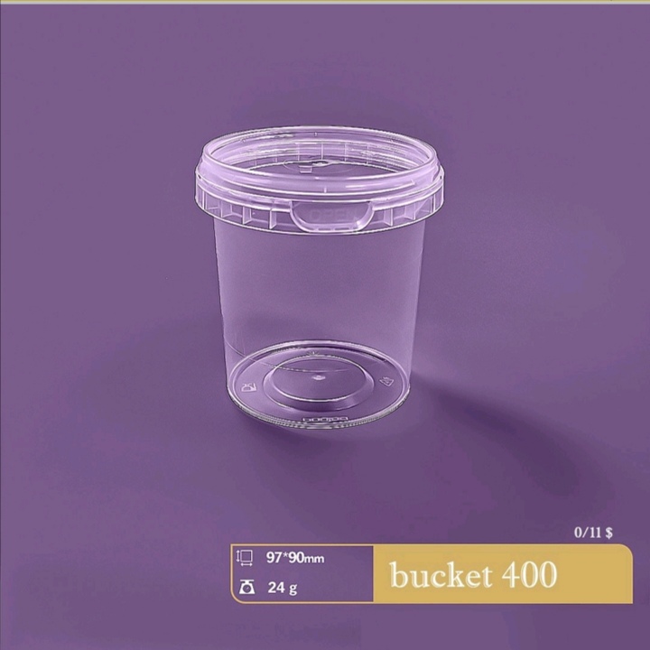 Transparent bucket of 400 cc PO