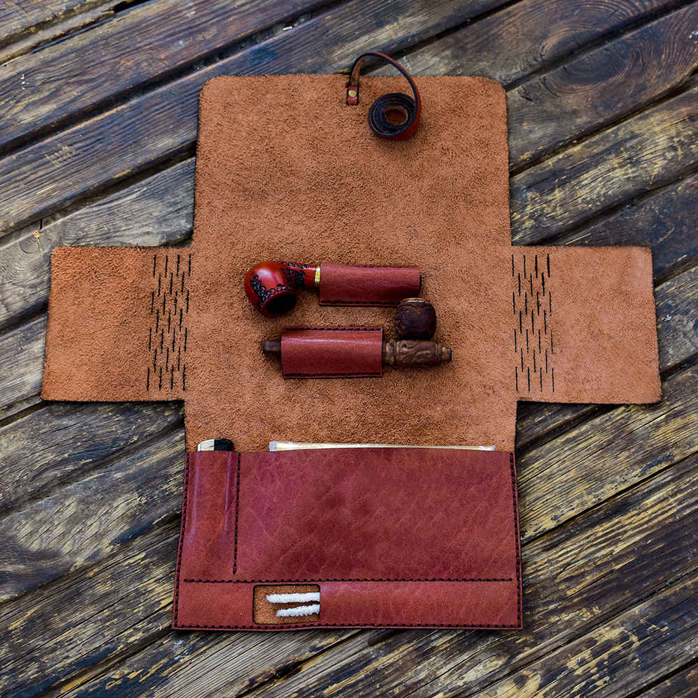 Custom-made natural leather gift bag
