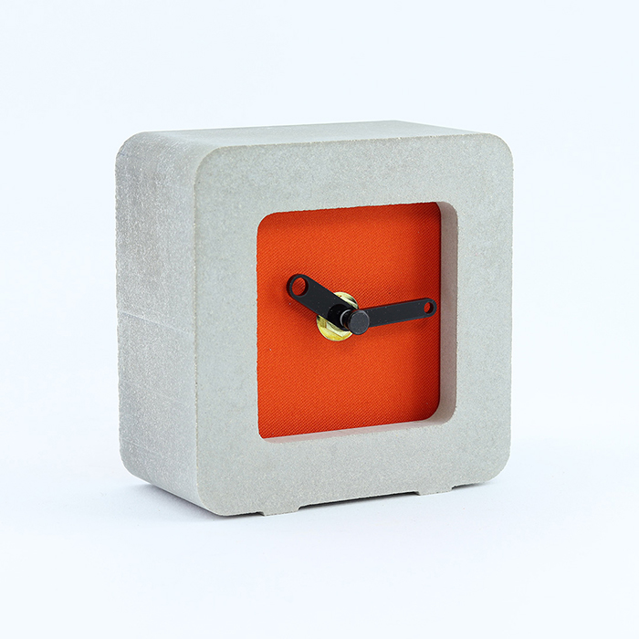Bubble Orange Concrete Desktop Handmade Clock