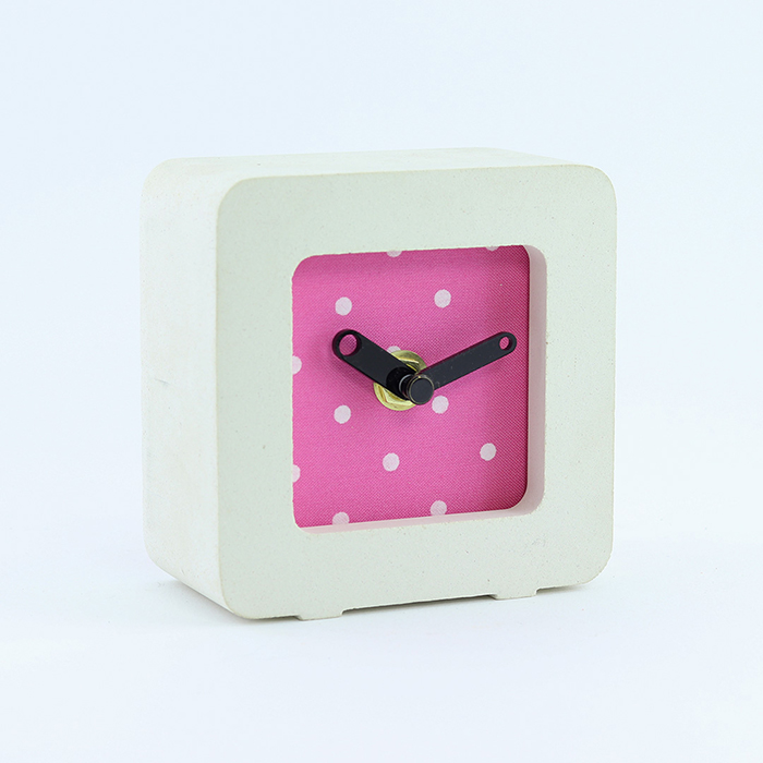 Handmade pink concrete desk watch with bubble brand