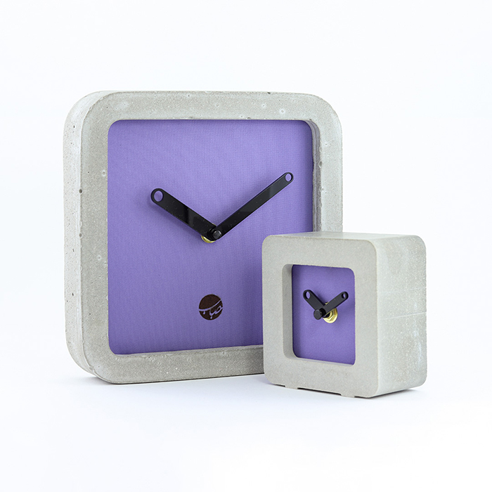 Bubble brand handmade purple desktop and wall clock set